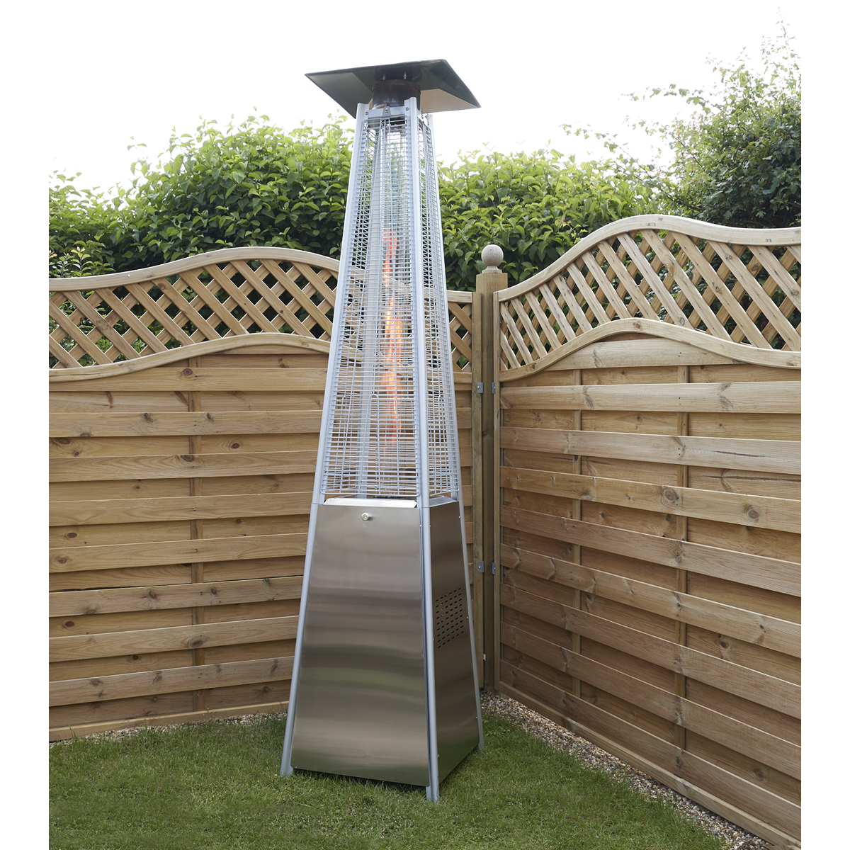 Dellonda Pyramid Gas Patio Heater 13kW, Stainless Steel (DG99)