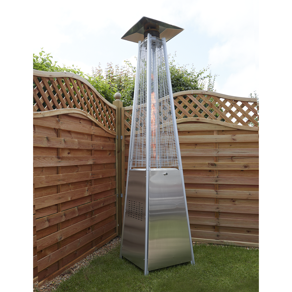Dellonda Pyramid Gas Patio Heater 13kW, Stainless Steel (DG99)