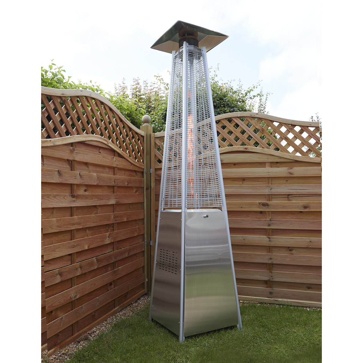 Dellonda Pyramid Gas Patio Heater 13kW, Stainless Steel (DG99)