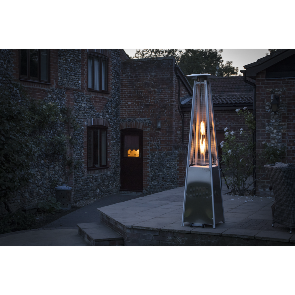 Dellonda Pyramid Gas Patio Heater 13kW, Stainless Steel (DG99)