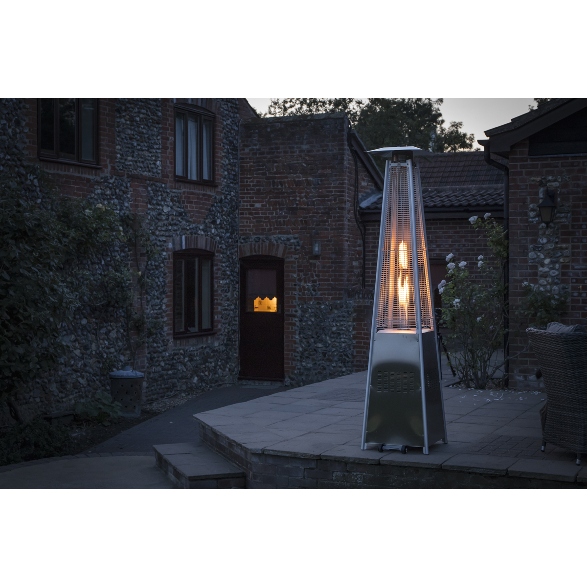 Dellonda Pyramid Gas Patio Heater 13kW, Stainless Steel (DG99)
