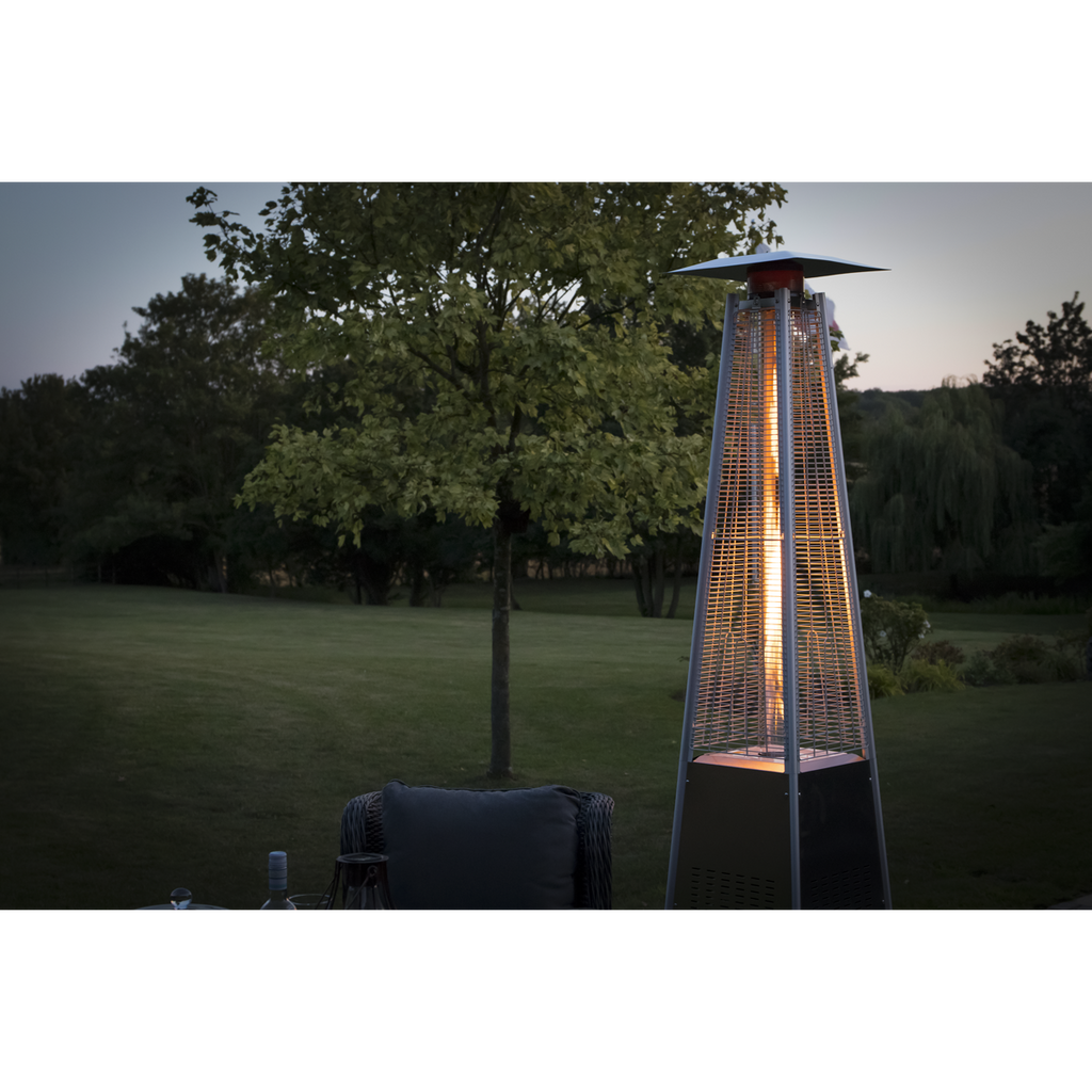 Dellonda Pyramid Gas Patio Heater 13kW, Stainless Steel (DG99)