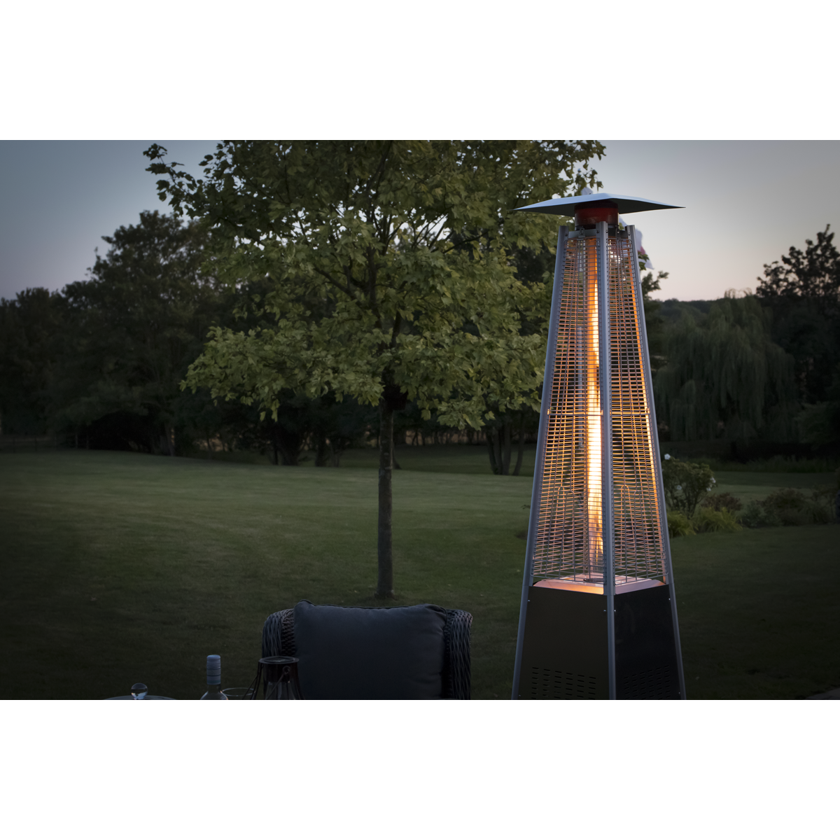 Dellonda Pyramid Gas Patio Heater 13kW, Stainless Steel (DG99)