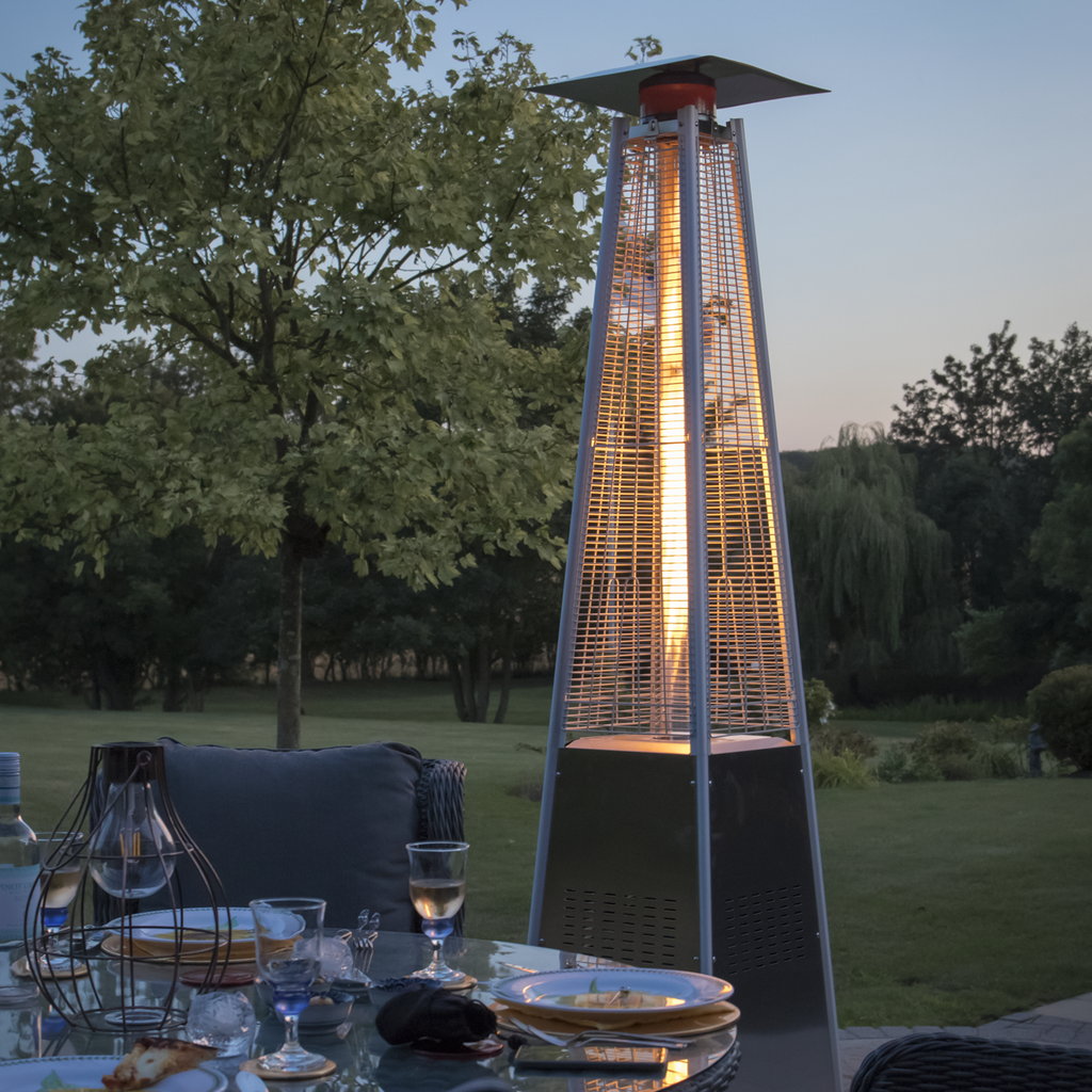 Dellonda Pyramid Gas Patio Heater 13kW, Stainless Steel (DG99)