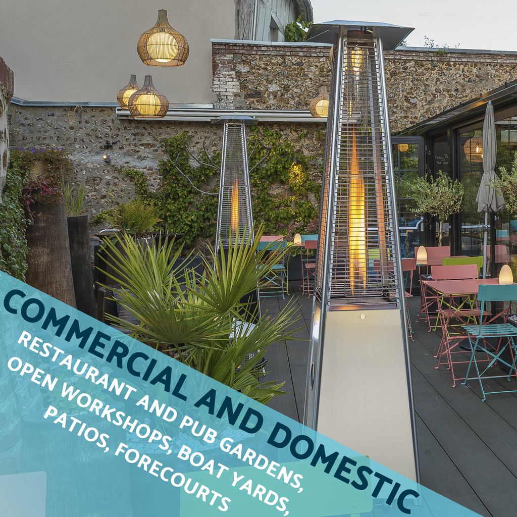 Dellonda Pyramid Gas Patio Heater 13kW, Stainless Steel (DG99)