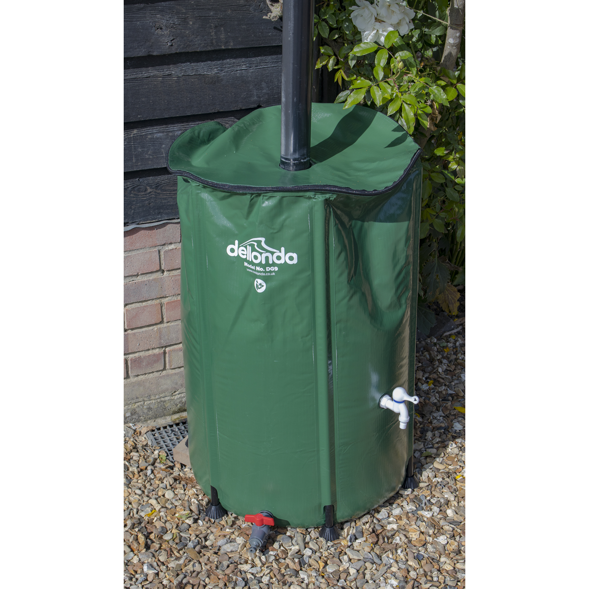 Dellonda Collapsible PVC Garden Water Butt with Lid & Drain Tap, 250L (DG9)