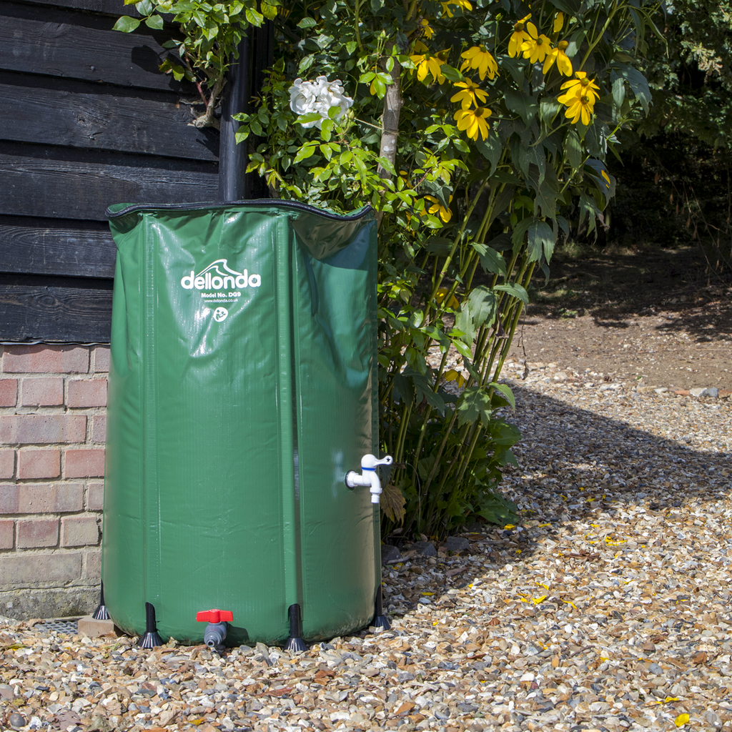 Dellonda Collapsible PVC Garden Water Butt with Lid & Drain Tap, 250L (DG9)
