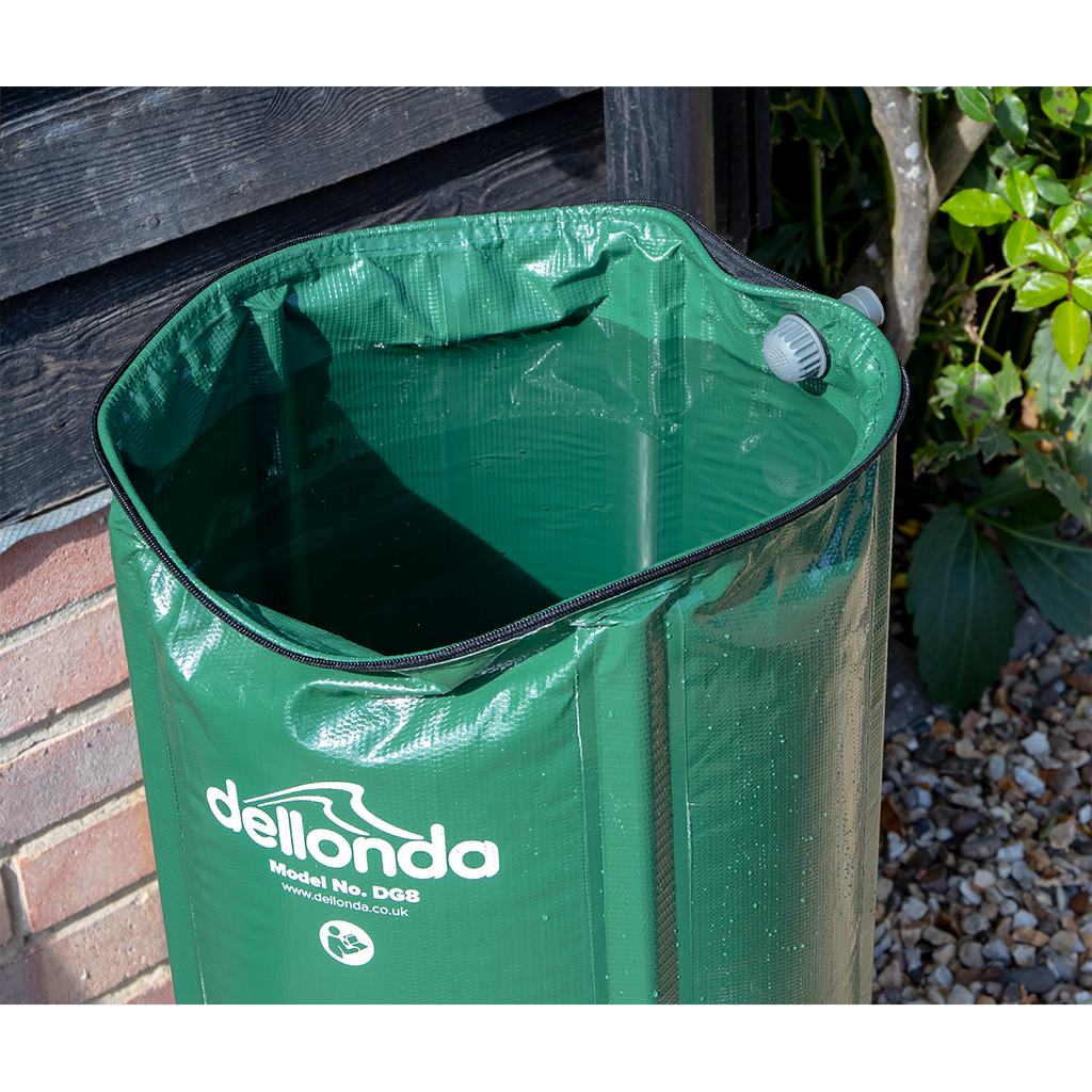 Dellonda Collapsible PVC Garden Water Butt with Lid & Drain Tap, 250L (DG9)
