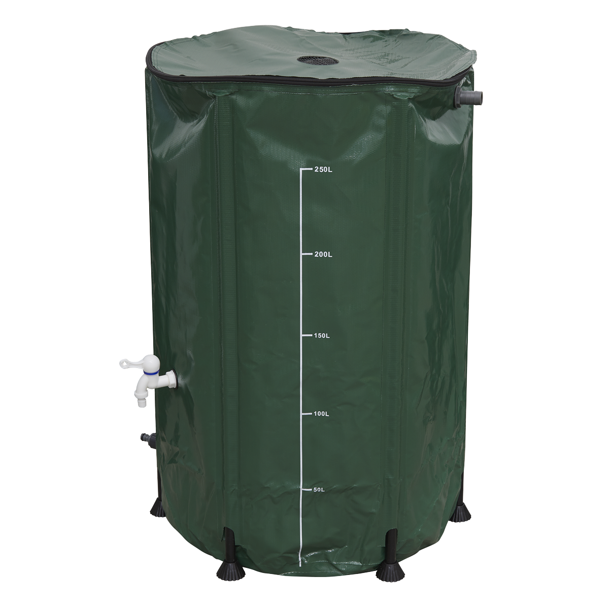 Dellonda Collapsible PVC Garden Water Butt with Lid & Drain Tap, 250L (DG9)
