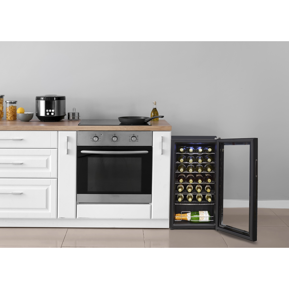 Baridi Wine Cooler Fridge, 28 Bottle, Black (DH10)