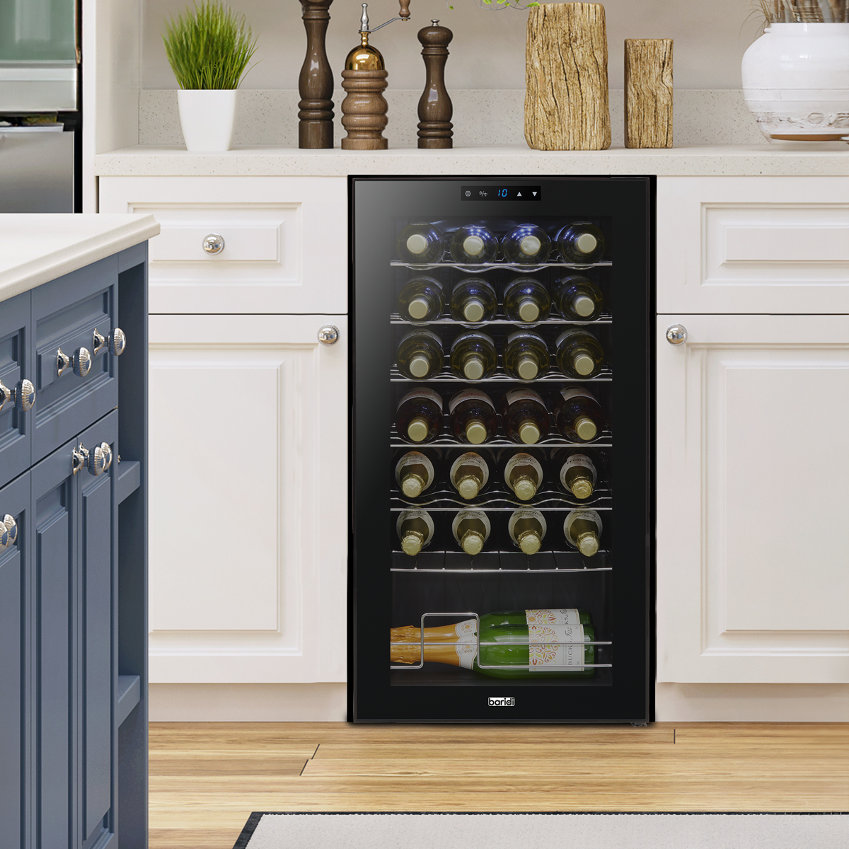 Baridi Wine Cooler Fridge, 28 Bottle, Black (DH10)