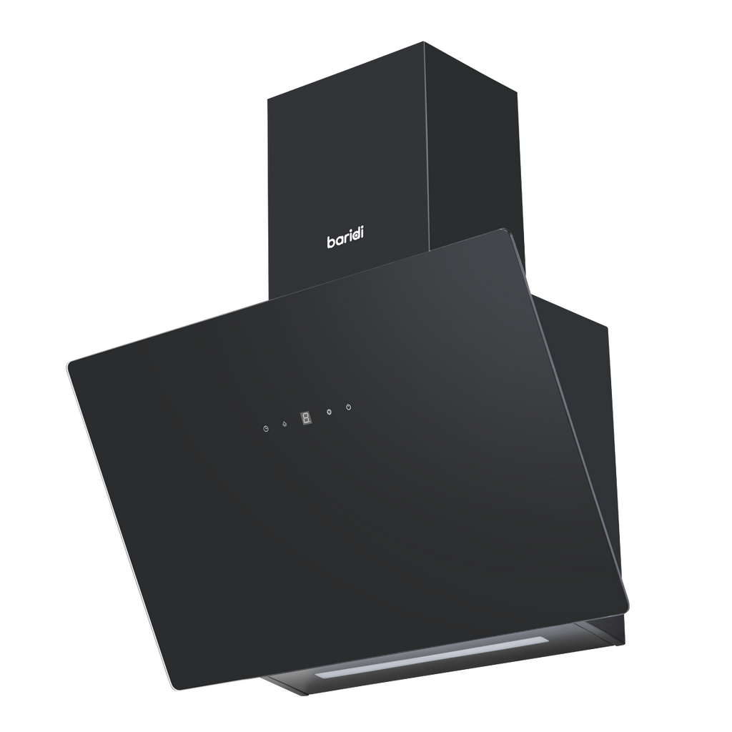Baridi Angled Chimney Cooker Hood with Filters 60cm, Black (DH105)
