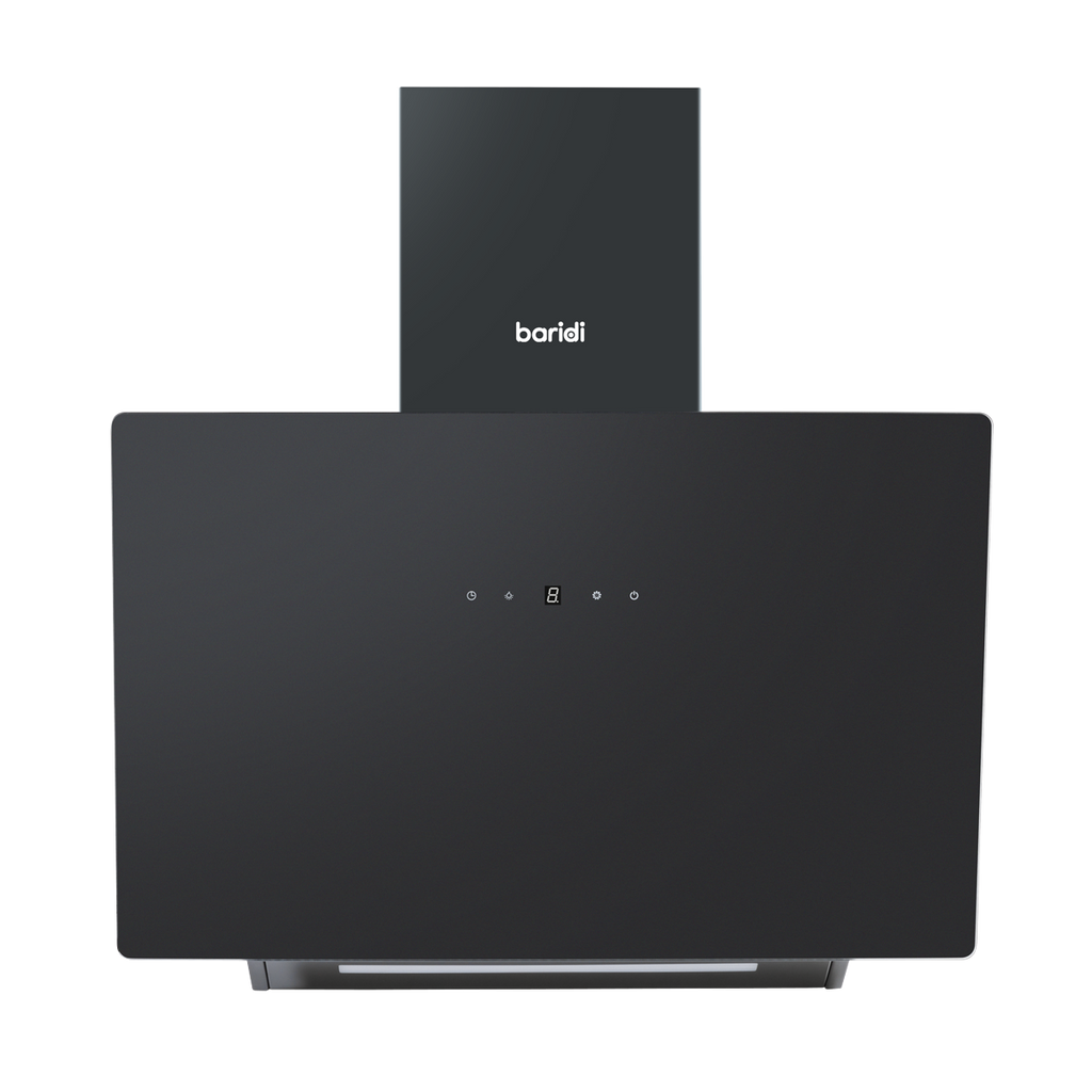 Baridi Angled Chimney Cooker Hood with Filters 60cm, Black (DH105)