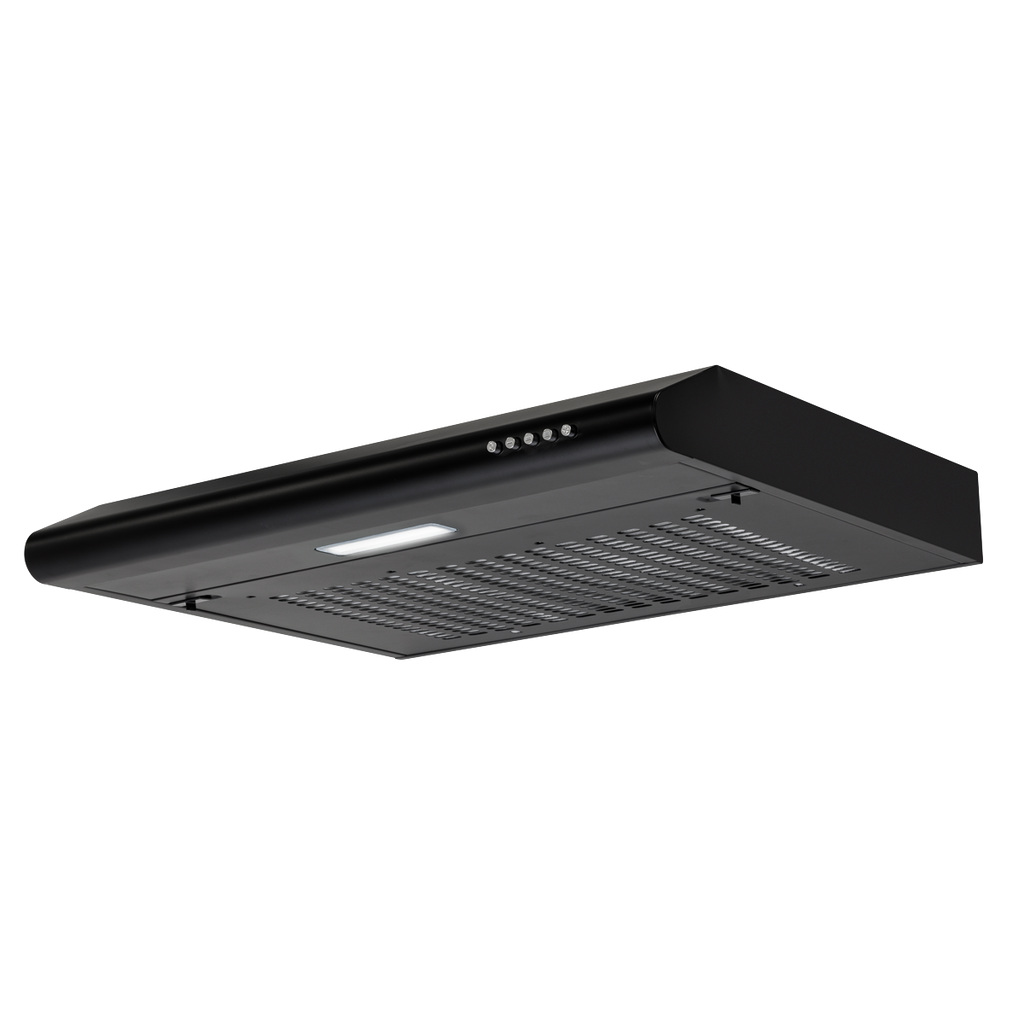 Baridi Visor Cooker Hood Extractor Fan 60cm, Black (DH107)