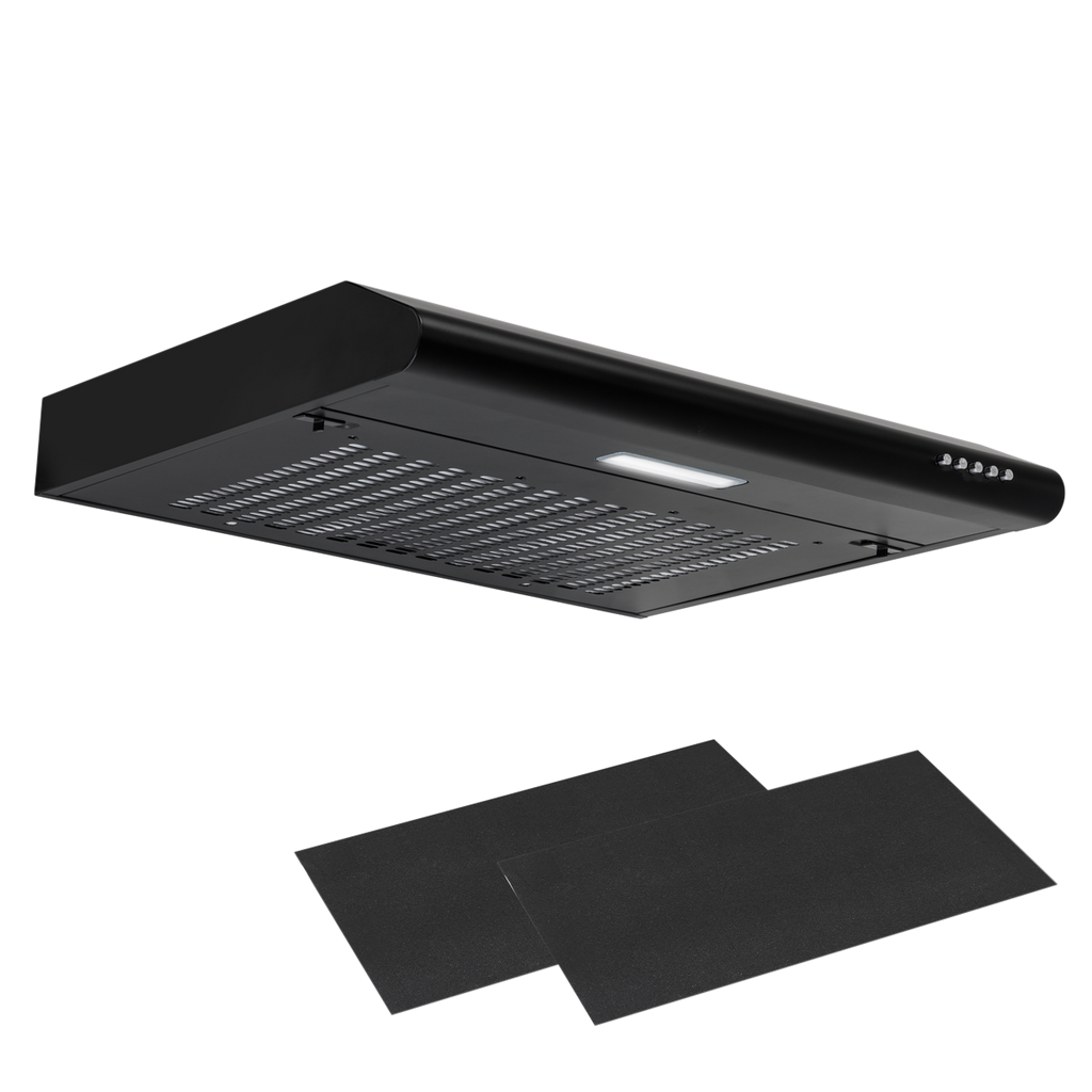 Baridi Visor Cooker Hood Extractor Fan 60cm, Black (DH107)