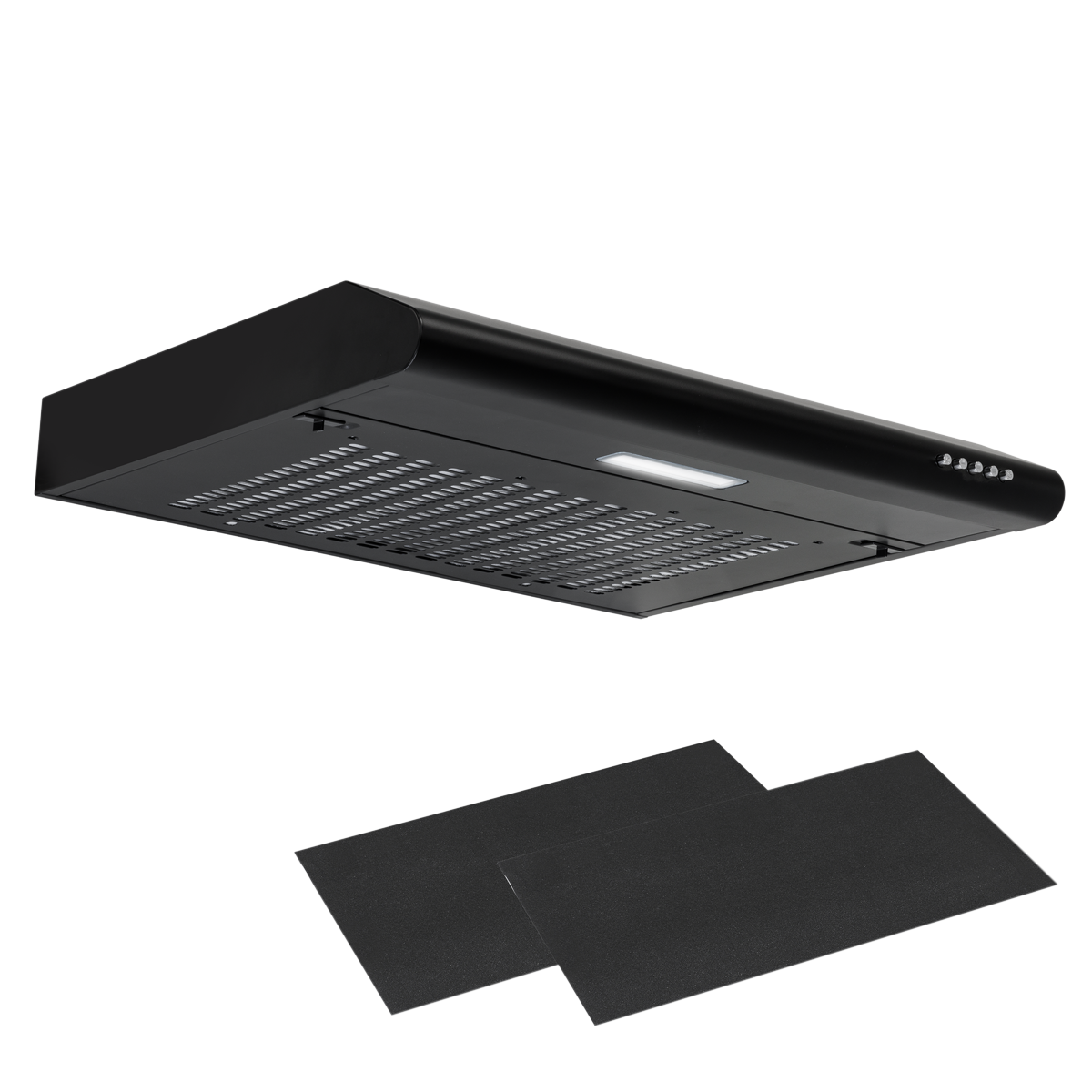 Baridi Visor Cooker Hood Extractor Fan 60cm, Black (DH107)