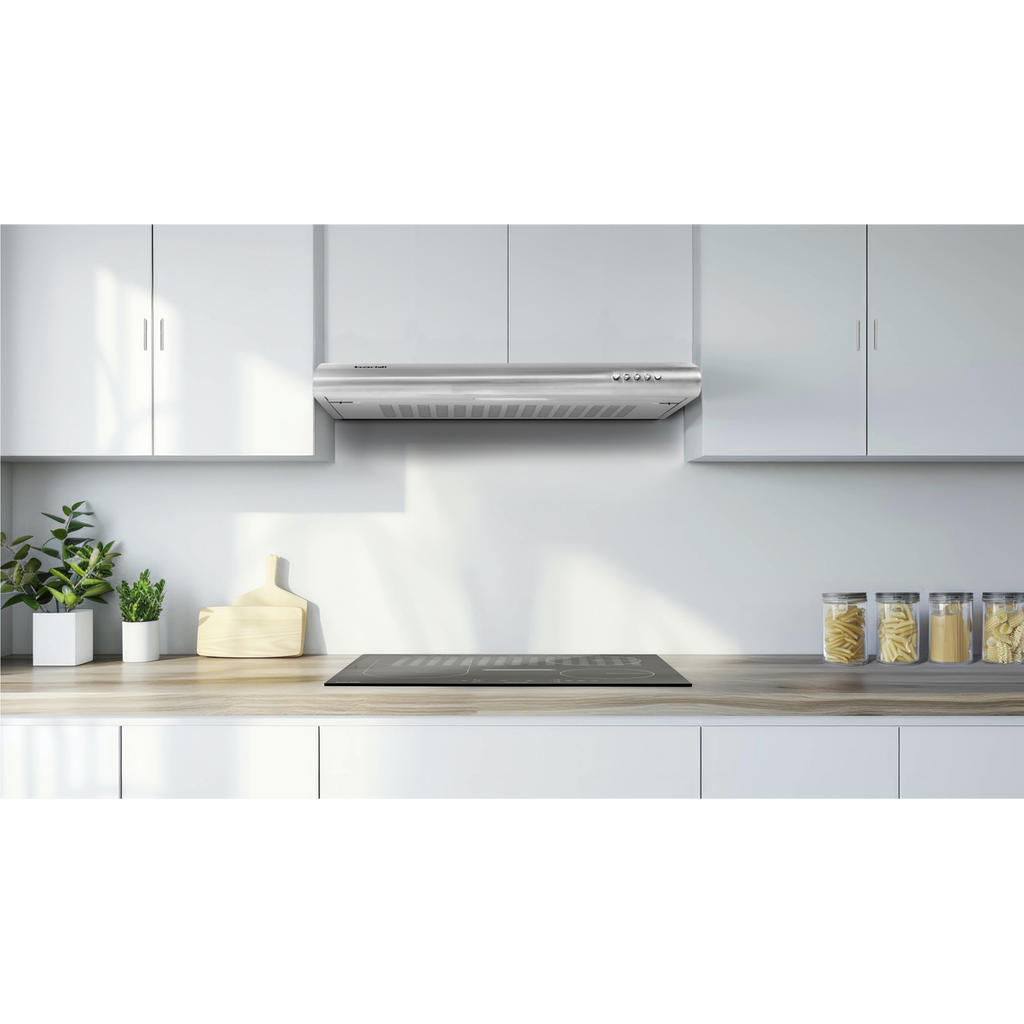 Baridi Visor Cooker Hood Extractor Fan 60cm, Stainless Steel (DH108) (Factory Refurbished B)
