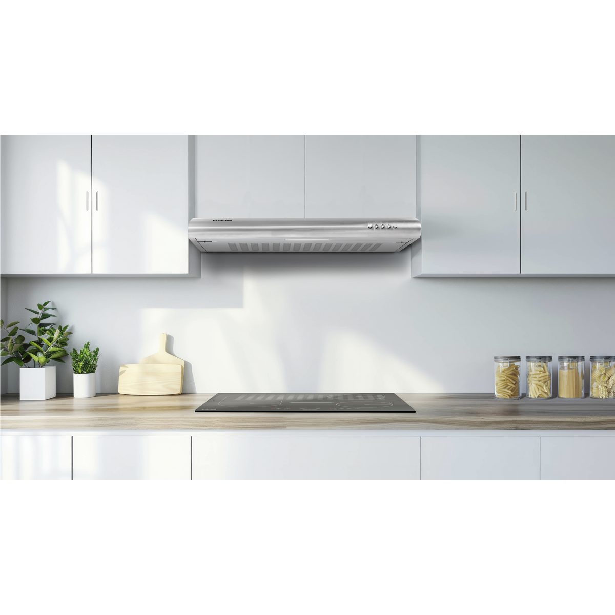 Baridi Visor Cooker Hood Extractor Fan 60cm, Stainless Steel (DH108) (Factory Refurbished A)