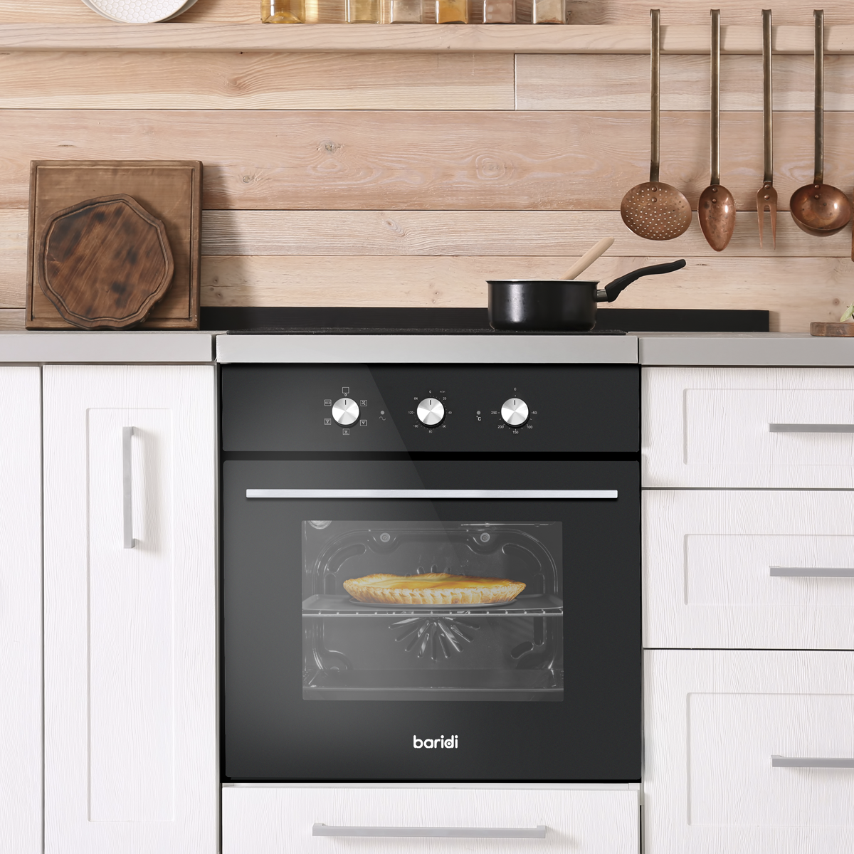 Baridi Built-In Fan-Assisted Oven with Timer 60cm, 55L Capacity, Black (DH110) (Factory Refurbished B)