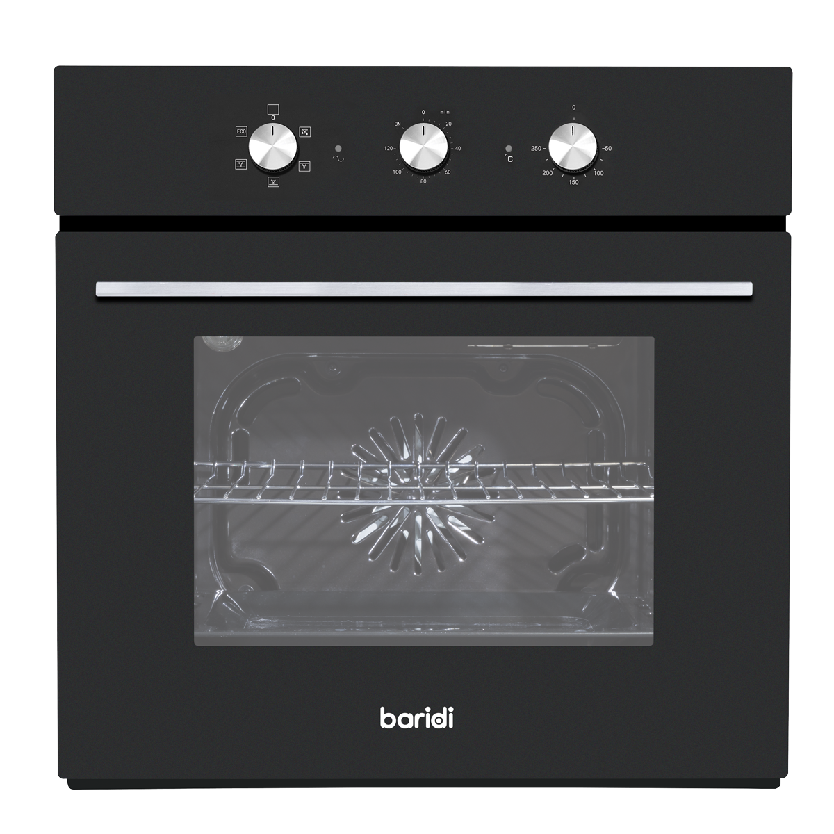 Baridi Built-In Fan-Assisted Oven with Timer 60cm, 55L Capacity, Black (DH110) (Factory Refurbished B)