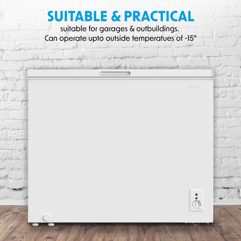 Baridi Freestanding Chest Freezer, 199L Capacity, White (DH111) (Factory Refurbished B)