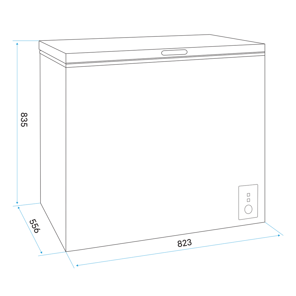 Baridi Freestanding Chest Freezer, 199L Capacity, White (DH111) (Factory Refurbished B)