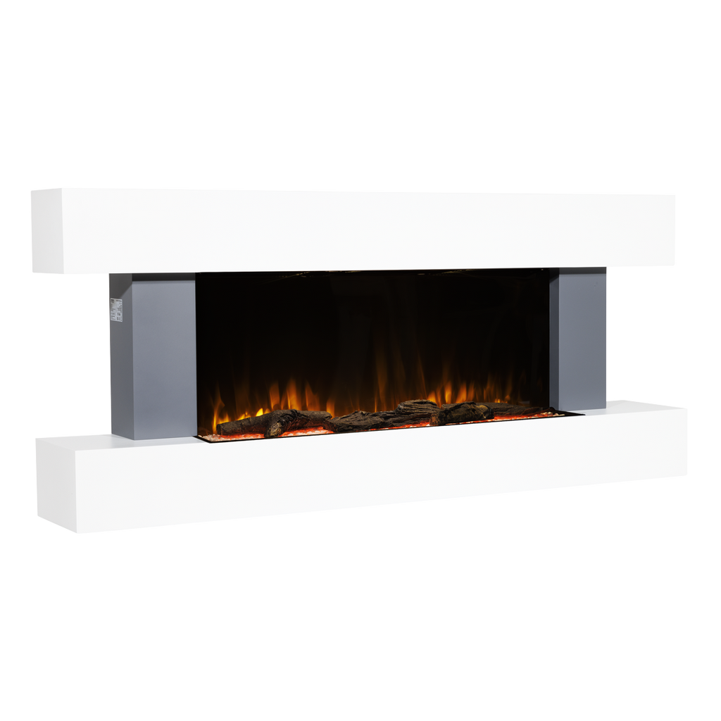 Baridi Electric Fireplace 52", Wall Mounted, LED Flame Effects, Grey (DH112)