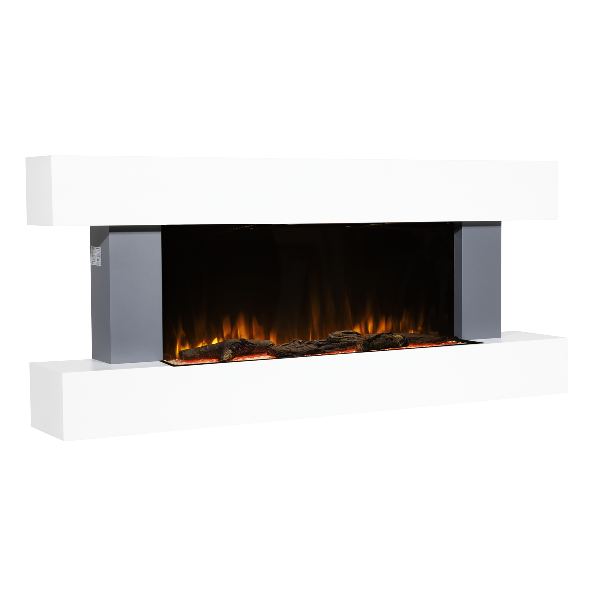 Baridi Electric Fireplace 52", Wall Mounted, LED Flame Effects, Grey (DH112)