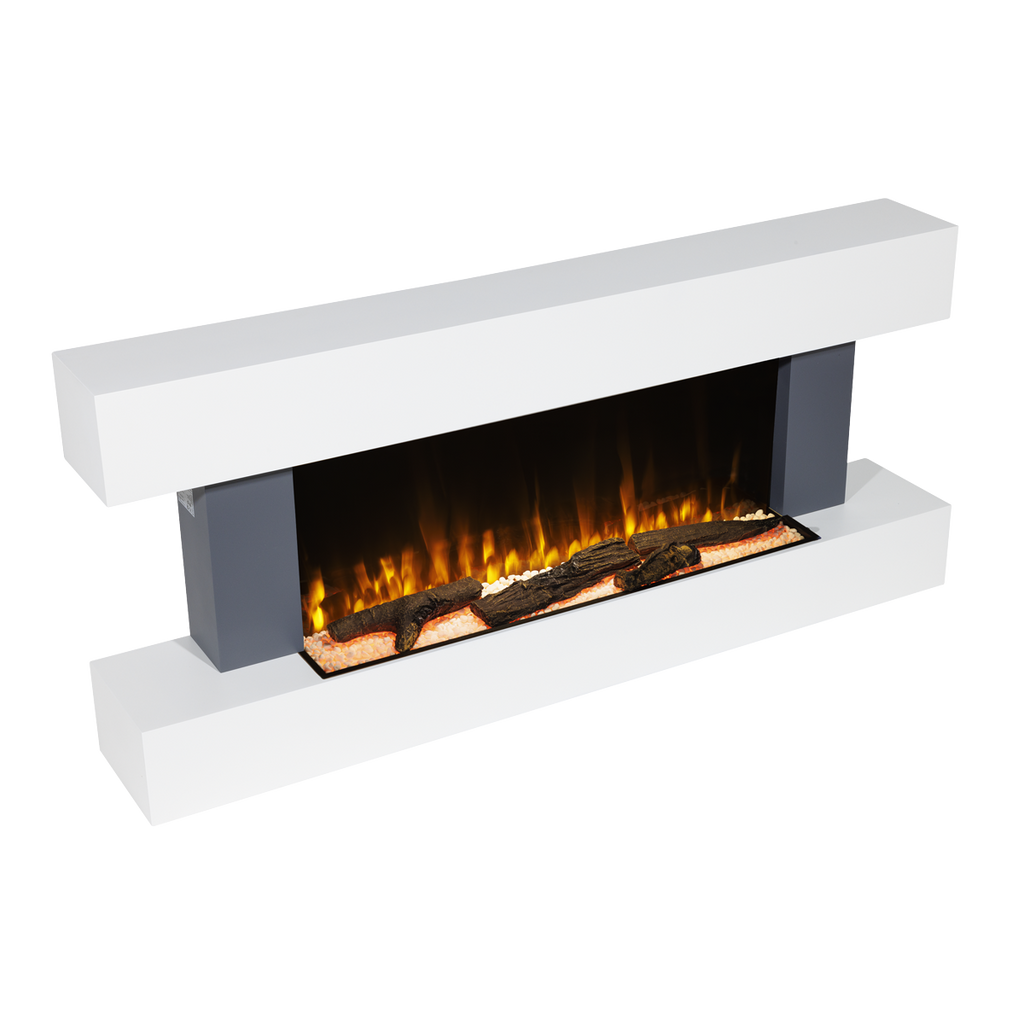 Baridi Electric Fireplace 52", Wall Mounted, LED Flame Effects, Grey (DH112)