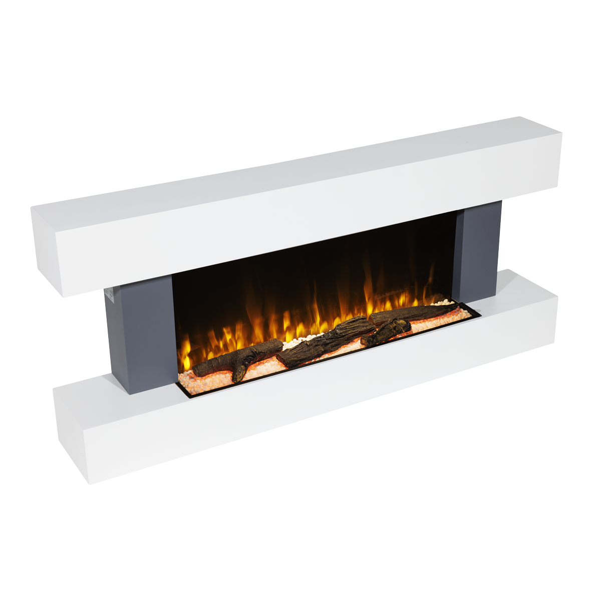 Baridi Electric Fireplace 52", Wall Mounted, LED Flame Effects, Grey (DH112)