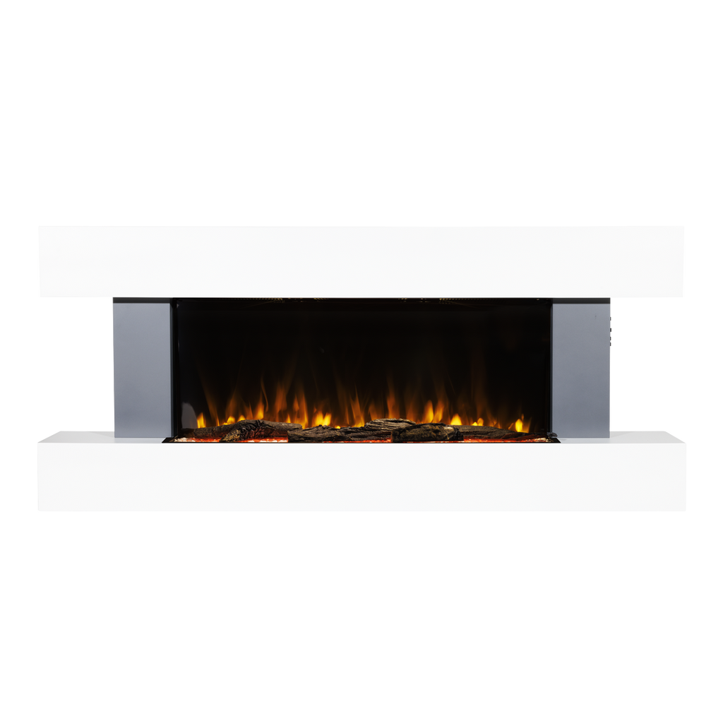 Baridi Electric Fireplace 52", Wall Mounted, LED Flame Effects, Grey (DH112)