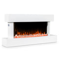Baridi Electric Fireplace 46", Wall Mounted, LED Flame Effects, White (DH113)