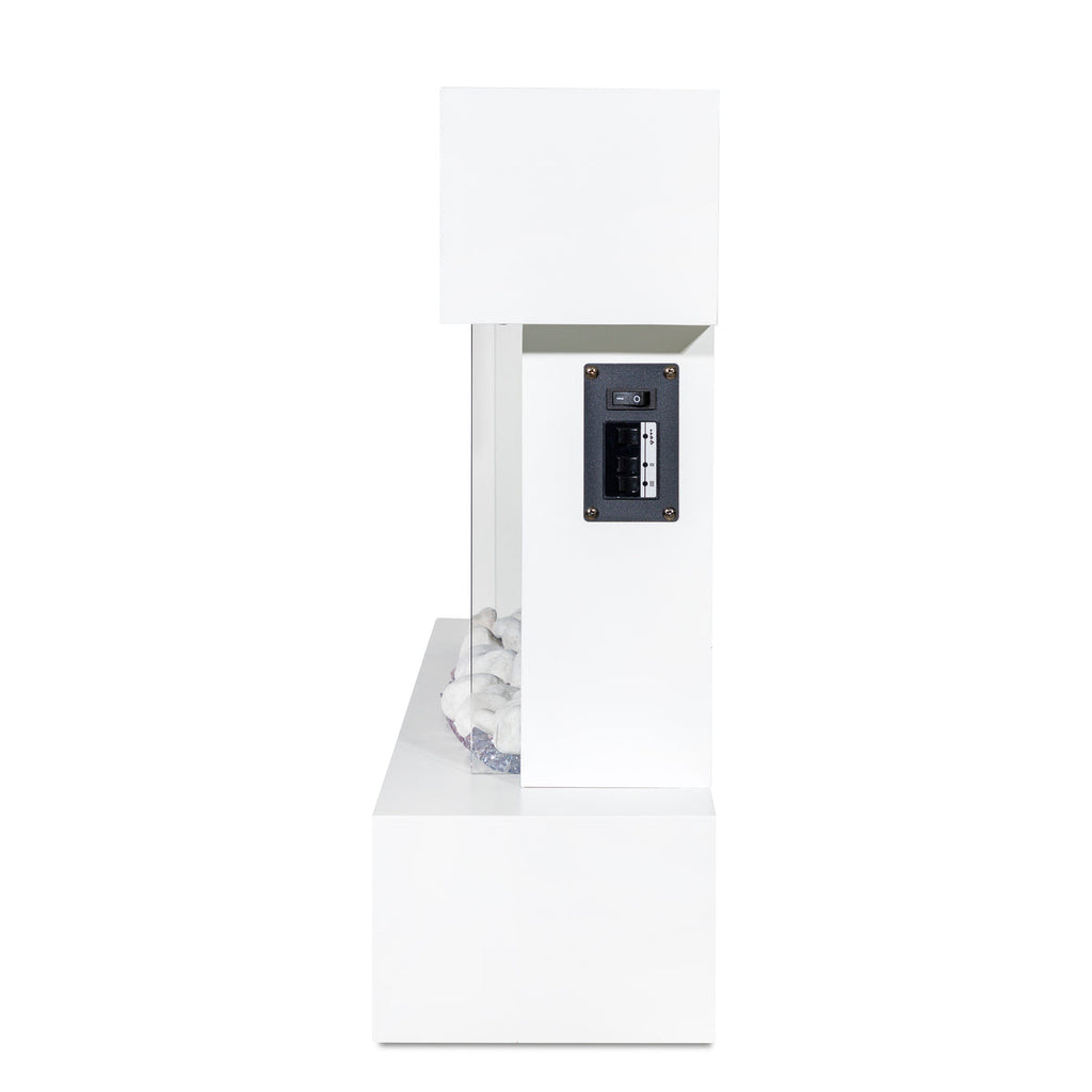 Baridi Electric Fireplace 46", Wall Mounted, LED Flame Effects, White (DH113)