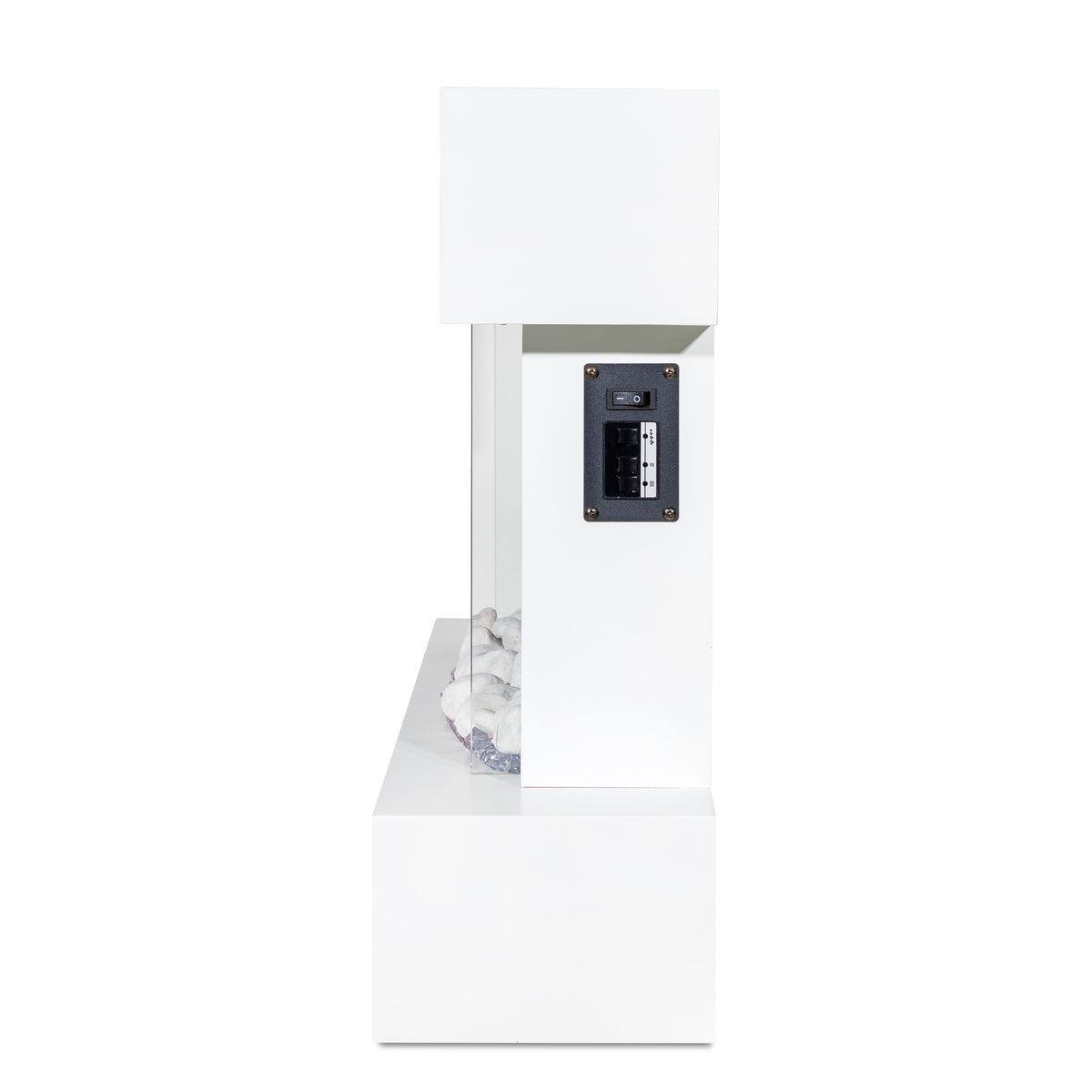 Baridi Electric Fireplace 46", Wall Mounted, LED Flame Effects, White (DH113)