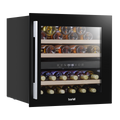 Baridi Built-In Dual Zone Wine Cooler Fridge, 36 Bottle, Black (DH117) (Factory Refurbished B)