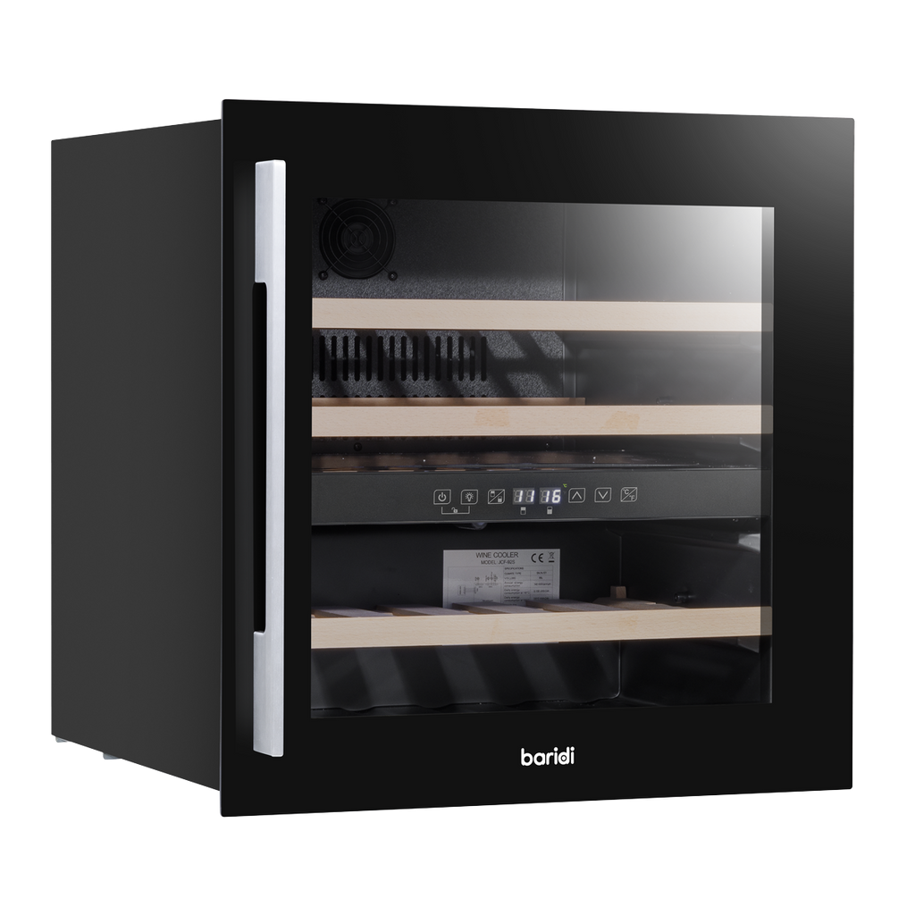 Baridi Built-In Dual Zone Wine Cooler Fridge, 36 Bottle, Black (DH117) (Factory Refurbished B)