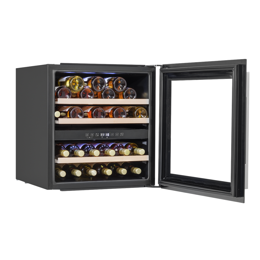 Baridi Built-In Dual Zone Wine Cooler Fridge, 36 Bottle, Black (DH117) (Factory Refurbished B)