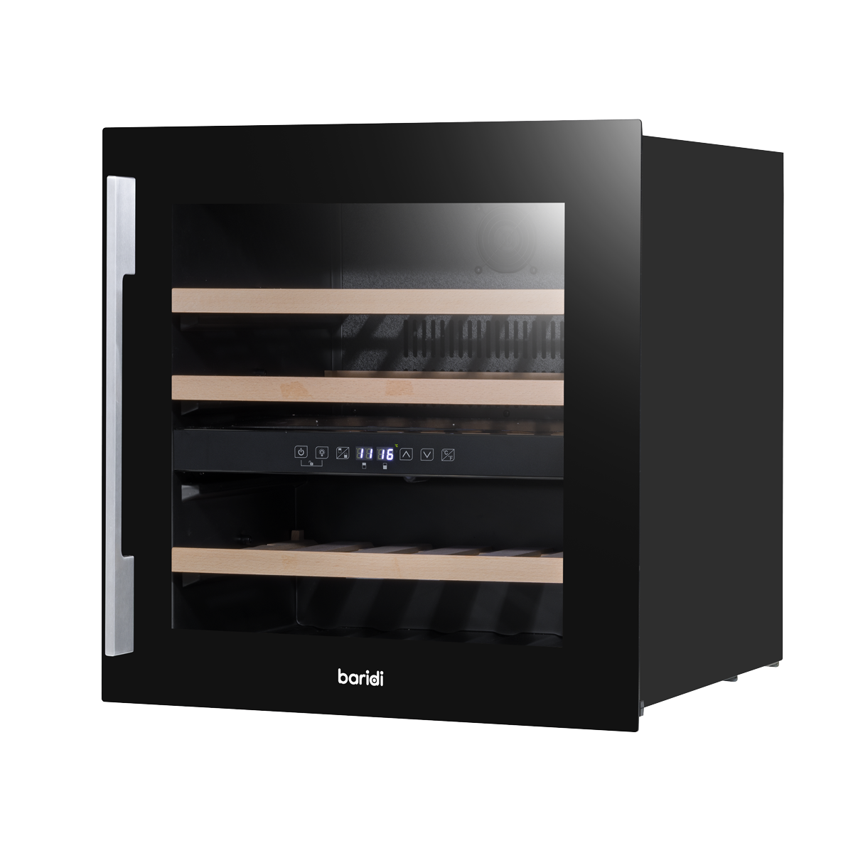 Baridi Built-In Dual Zone Wine Cooler Fridge, 36 Bottle, Black (DH117) (Factory Refurbished B)