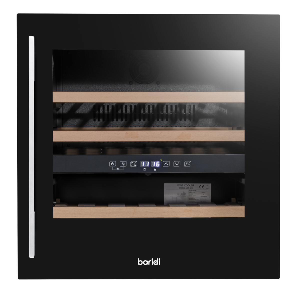 Baridi Built-In Dual Zone Wine Cooler Fridge, 36 Bottle, Black (DH117) (Factory Refurbished B)