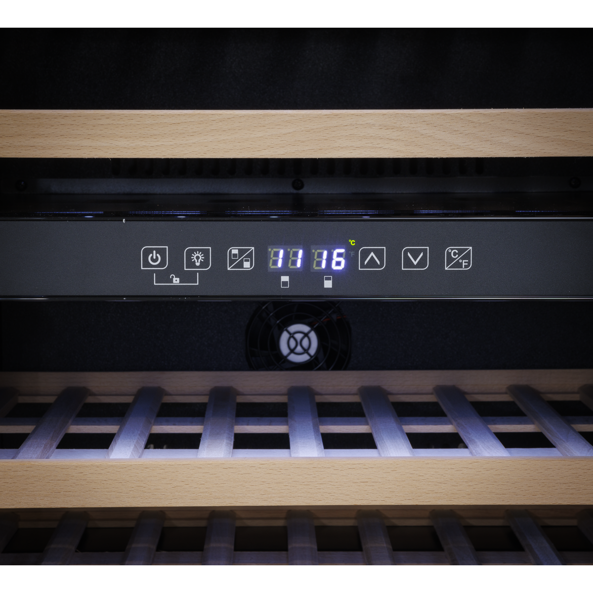 Baridi Built-In Dual Zone Wine Cooler Fridge, 57 Bottle, Black (DH118) (Factory Refurbished B)