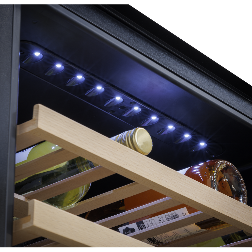 Baridi Built-In Dual Zone Wine Cooler Fridge, 57 Bottle, Black (DH118) (Factory Refurbished B)