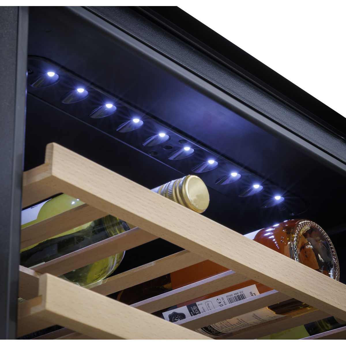 Baridi Built-In Dual Zone Wine Cooler Fridge, 57 Bottle, Black (DH118) (Factory Refurbished B)