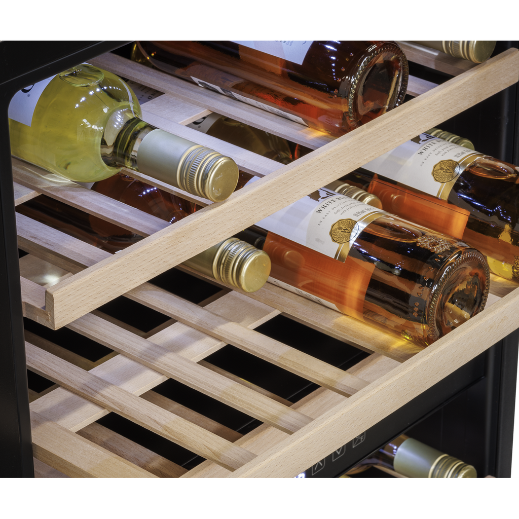 Baridi Built-In Dual Zone Wine Cooler Fridge, 57 Bottle, Black (DH118) (Factory Refurbished B)