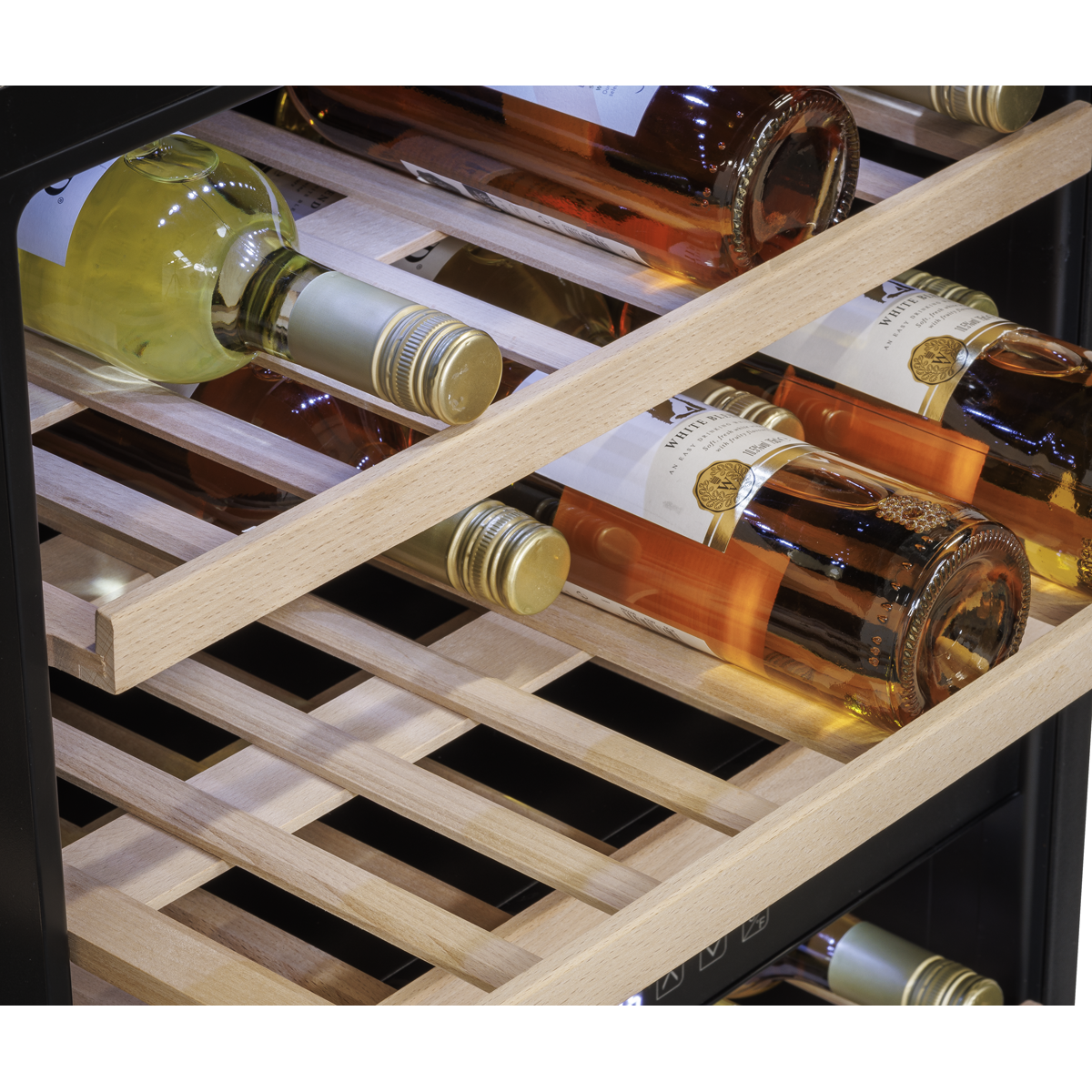 Baridi Built-In Dual Zone Wine Cooler Fridge, 57 Bottle, Black (DH118) (Factory Refurbished B)