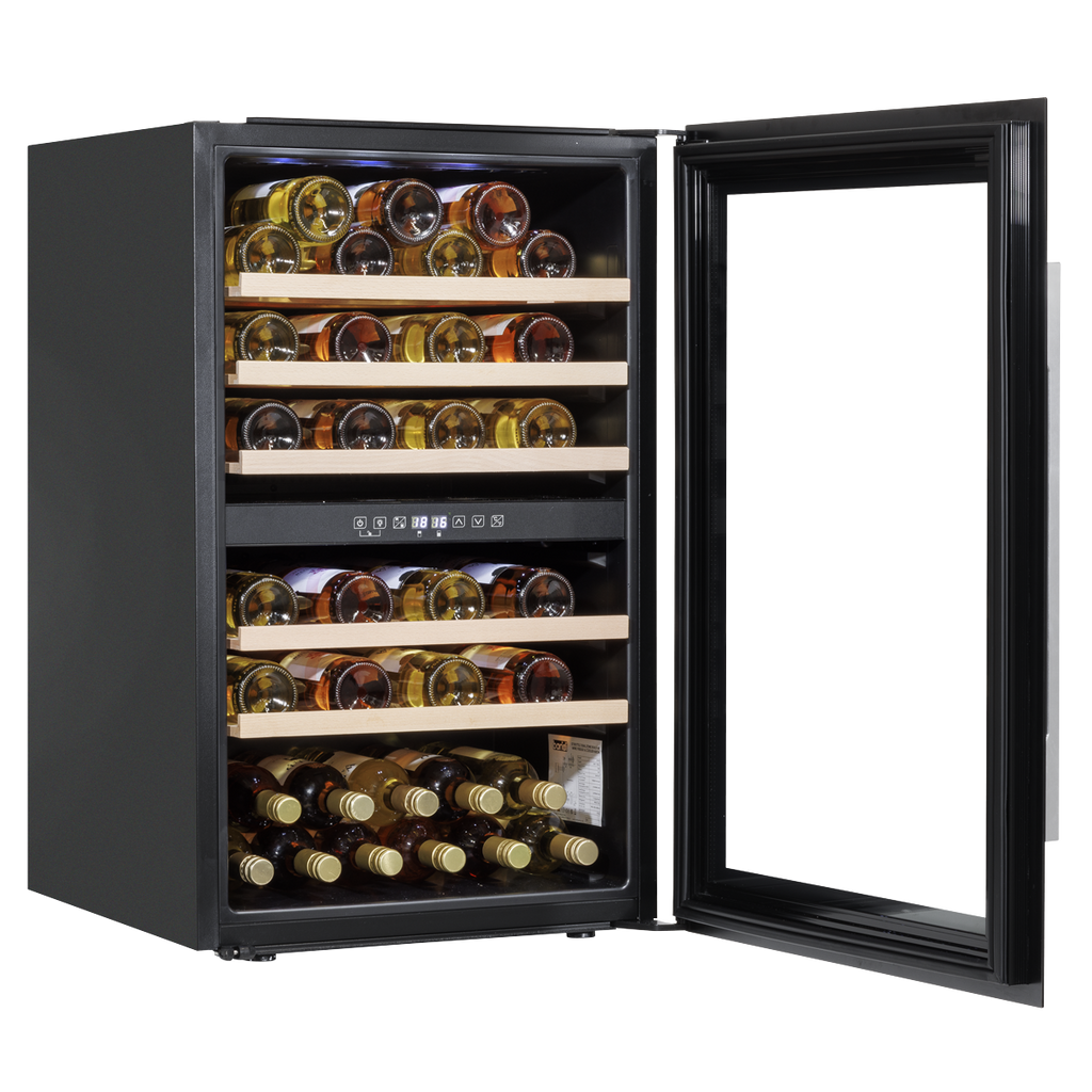Baridi Built-In Dual Zone Wine Cooler Fridge, 57 Bottle, Black (DH118) (Factory Refurbished B)