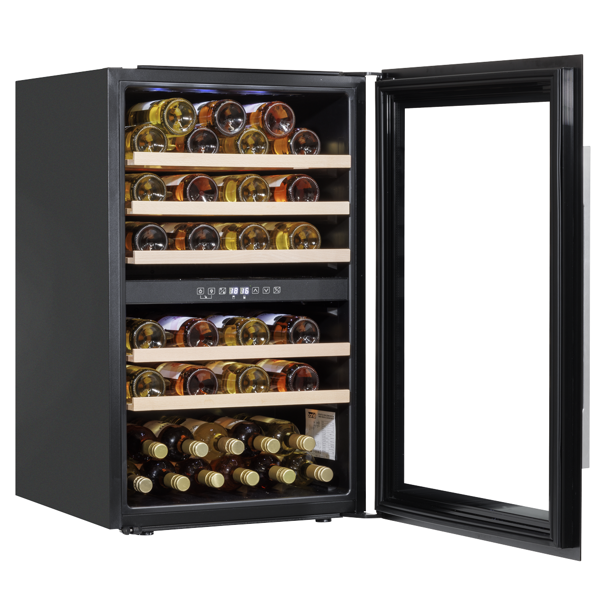Baridi Built-In Dual Zone Wine Cooler Fridge, 57 Bottle, Black (DH118) (Factory Refurbished B)
