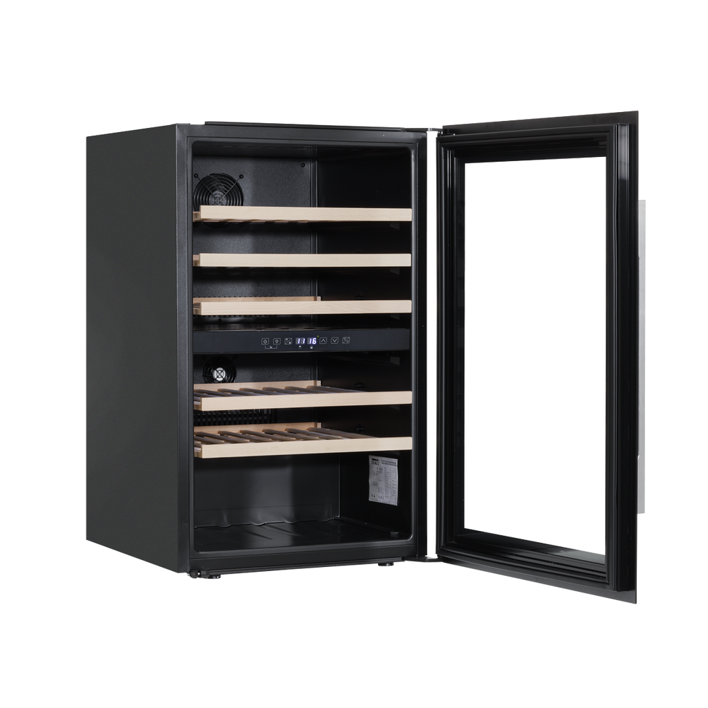Baridi Built-In Dual Zone Wine Cooler Fridge, 57 Bottle, Black (DH118) (Factory Refurbished B)