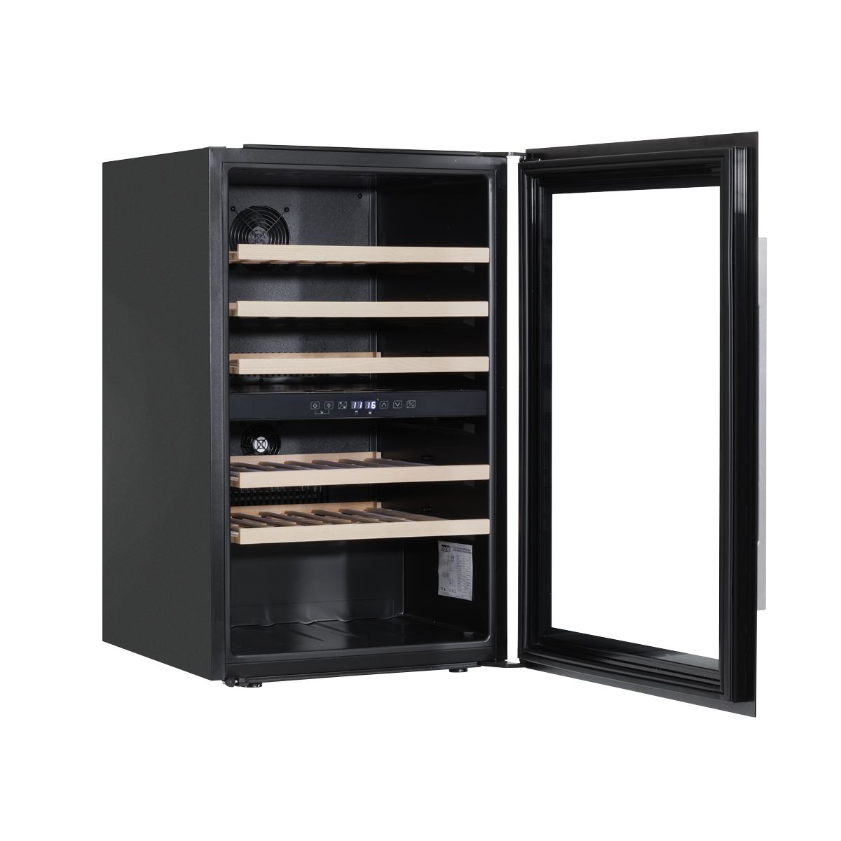 Baridi Built-In Dual Zone Wine Cooler Fridge, 57 Bottle, Black (DH118) (Factory Refurbished B)