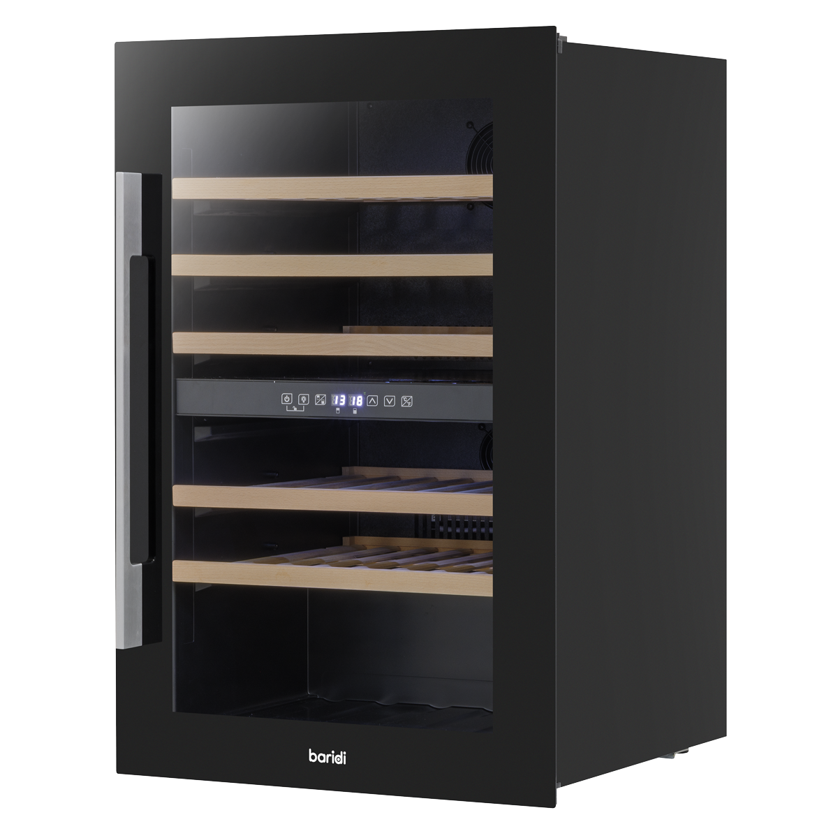 Baridi Built-In Dual Zone Wine Cooler Fridge, 57 Bottle, Black (DH118) (Factory Refurbished B)