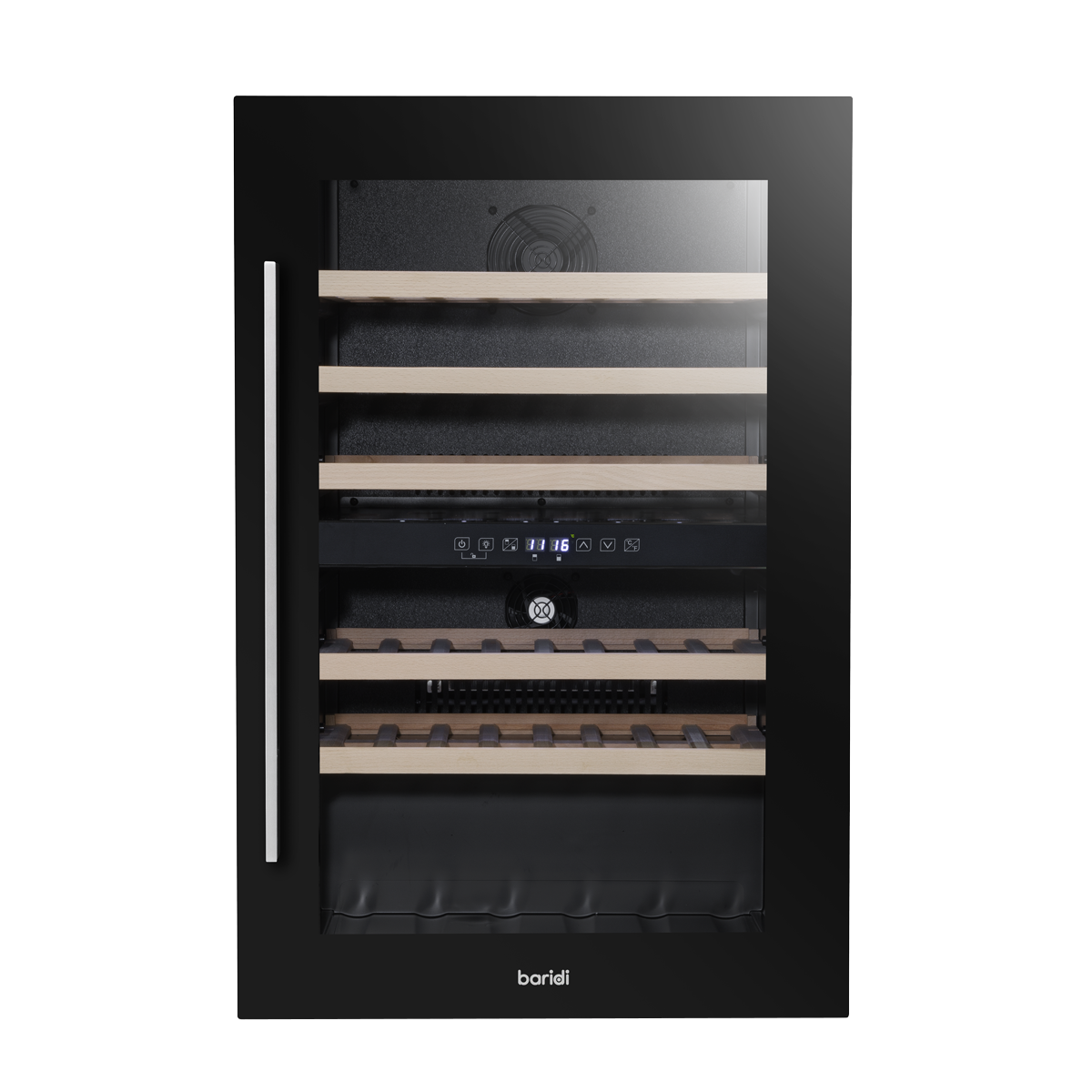 Baridi Built-In Dual Zone Wine Cooler Fridge, 57 Bottle, Black (DH118) (Factory Refurbished B)
